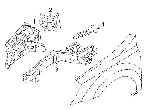 2014 Kia Sedona Structural Components & Rails Insulator Assembly-Strut Diagram for 841514D000