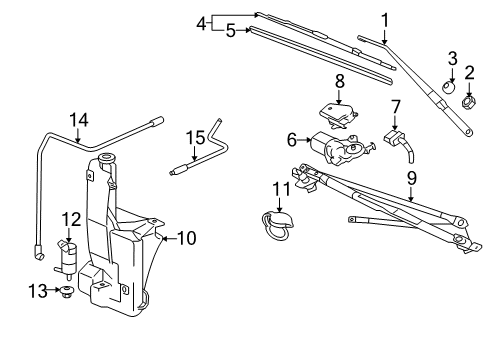 2004 Chevrolet Avalanche 1500 Wiper & Washer Components Wiper Motor Diagram for 19368519