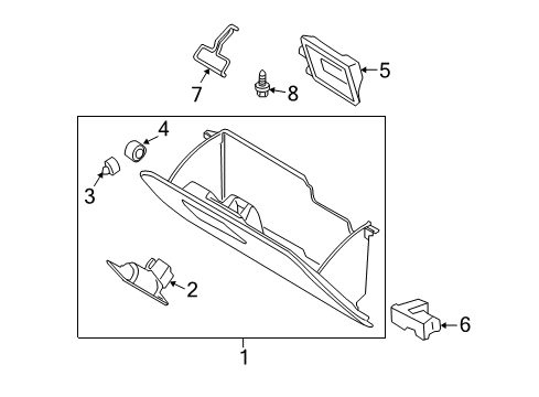 2001 Ford Ranger Glove Box Striker Screw Diagram for -385754-S424