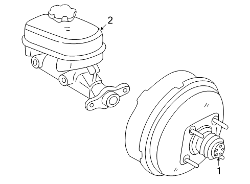 2000 Chevrolet Corvette Hydraulic System Cylinder Asm, Brake Master Diagram for 19209263