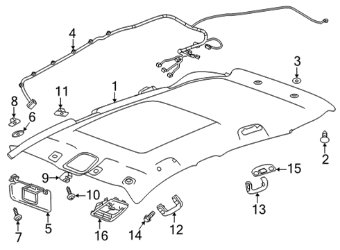 2022 Chevrolet Bolt EUV Interior Trim - Roof Dome Lamp Assembly Diagram for 42728049