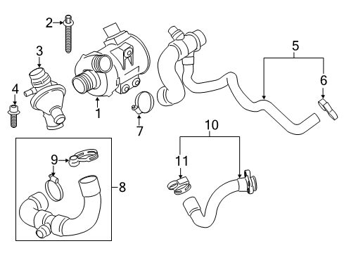 2014 BMW X1 Water Pump Coolant Water Pump Diagram for 11517597715
