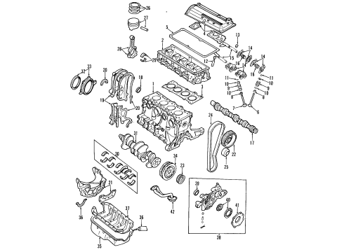 1994 Kia Sephia Engine Parts, Mounts, Cylinder Head & Valves, Camshaft & Timing, Oil Pan, Oil Pump, Crankshaft & Bearings, Pistons, Rings & Bearings Seat-Valve Spring, Lower Diagram for MBP0512123A