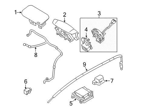 2008 Hyundai Santa Fe Air Bag Components Connector Cable Assembly Diagram for 93490-2B300