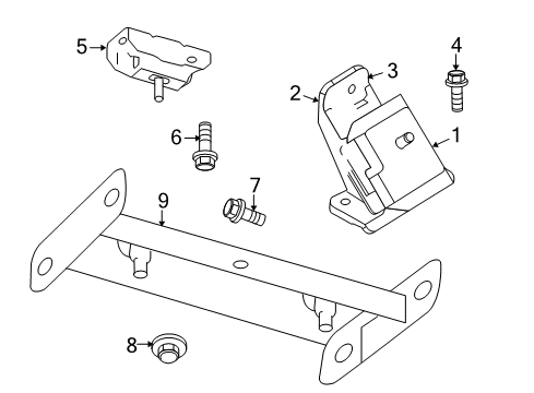 2005 Dodge Viper Engine & Trans Mounting CROSSMEMBER-Transmission Diagram for 5037263AA