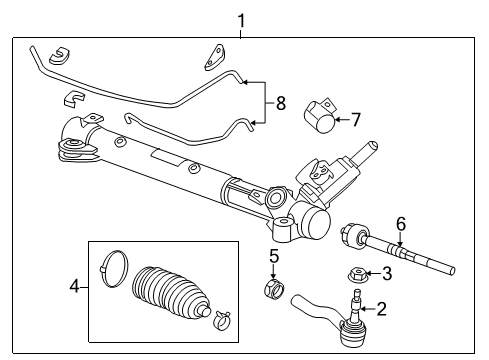 2012 Cadillac CTS P/S Pump & Hoses, Steering Gear & Linkage Pipe Kit Diagram for 19208388