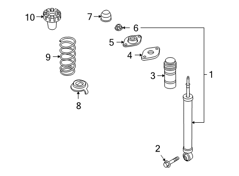 2010 Infiniti EX35 Shocks & Components - Rear Bolt Diagram for 54368-CA00A