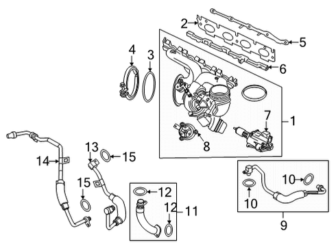 2020 BMW M235i xDrive Gran Coupe Turbocharger & Components TURBOCHARGER WITH EXHAUST MA Diagram for 11658658211
