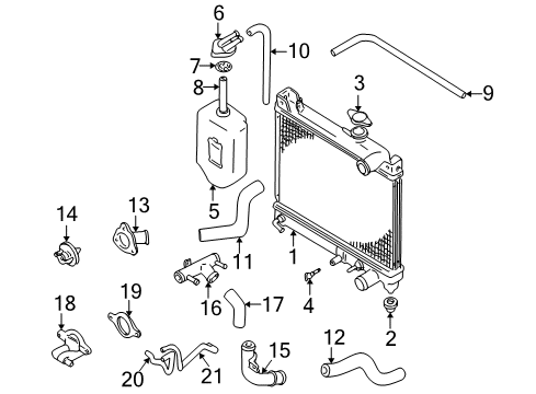 1999 Chevrolet Tracker Radiator & Components Gasket, Engine Coolant Thermostat Housing Diagram for 91171052