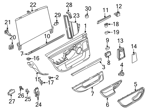 1995 BMW 740iL Interior Trim - Rear Door Chest Strip, Interior Left Rear Diagram for 51228230487