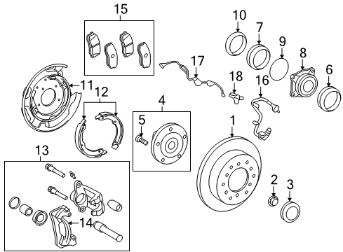 2020 Toyota Sequoia Brake Components Front Pads Diagram for 04465-02440