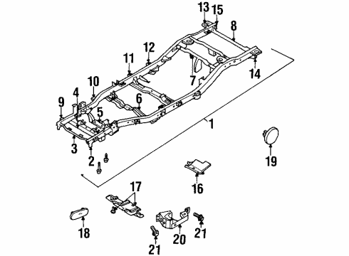 2001 Isuzu Rodeo Frame & Components Member Cross, Trans Diagram for 8-97125-560-9