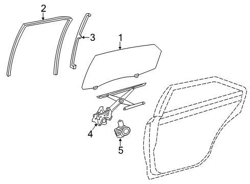2015 Toyota Avalon Rear Door Guide Channel Diagram for 67407-07011