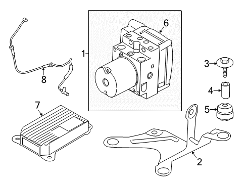2012 BMW 650i xDrive ABS Components Icm Control Unit Diagram for 34526797554