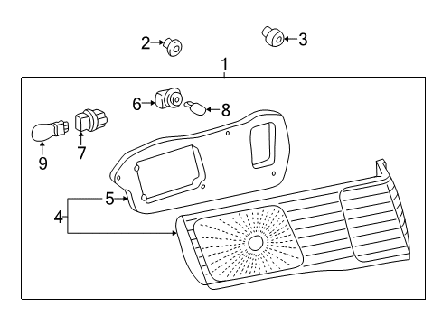 2001 Toyota Camry Combination Lamps Socket & Wire Diagram for 90069-81004