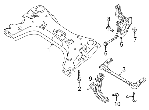 2017 Nissan Sentra Front Suspension Components, Lower Control Arm, Stabilizer Bar Link Complete-Transverse, Lh Diagram for 54501-4FU0A