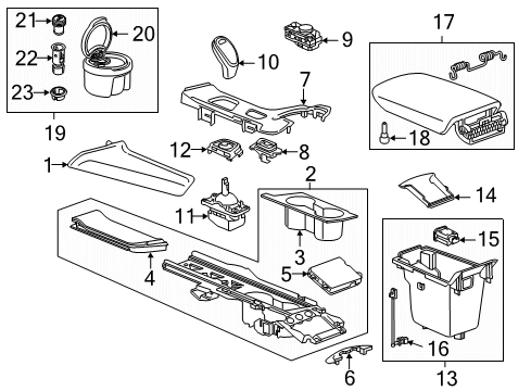 2020 Cadillac XT5 Center Console Auxiliary Outlet Diagram for 13529869