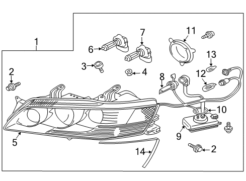 2004 Mitsubishi Lancer Bulbs Bulb-Fog Lamp Diagram for MS820964