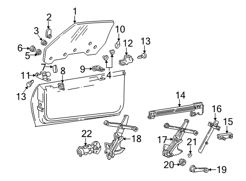 1995 Chevrolet Camaro Door & Components Regulator Handle Clip Diagram for 4168122