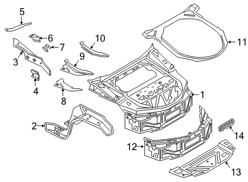 2019 BMW i8 Rear Body REINFORCEMENT PLATE, LEFT Diagram for 41009465485