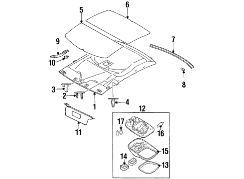 1996 Kia Sephia Bulbs Lamp-Room Diagram for 0K20C51310A06