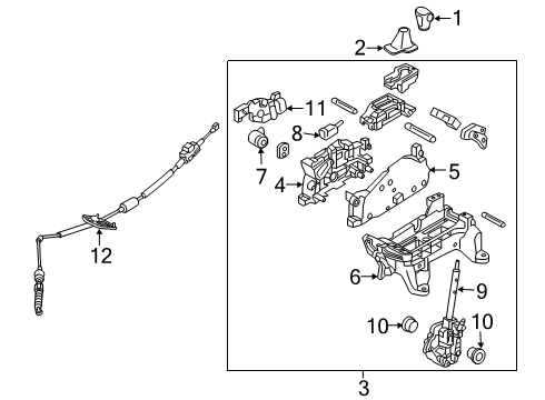 2017 Hyundai Ioniq Gear Shift Control - AT Knob Assembly-Gear Shift Lever Diagram for 46720-G2100