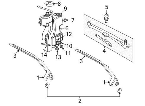 2006 Dodge Dakota Wiper & Washer Components Bottle-Washer And COOLANT Diagram for 55056520AB