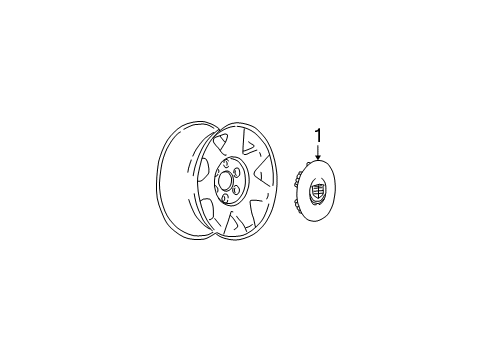 2004 Cadillac Escalade Wheel Covers & Trim Hub Cap Diagram for 9594878