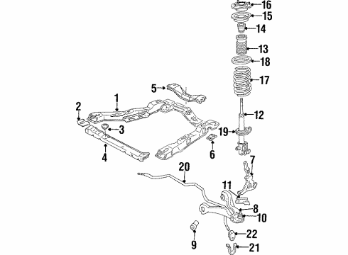 1985 Buick Century Front Suspension Components, Lower Control Arm, Stabilizer Bar Insulator, Front Stabilizer Shaft Diagram for 14036363