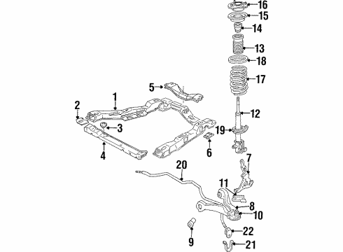 1985 Buick Century Front Suspension Components, Lower Control Arm, Stabilizer Bar Insulator, Drivetrain & Front Suspension Frame Lower Rear Diagram for 14103539