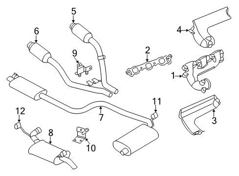 2004 Dodge Intrepid Exhaust Components Resonator-Exhaust Diagram for 4581458AC
