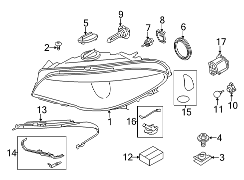 2011 BMW 528i Bulbs Covering Cap Diagram for 63117204272