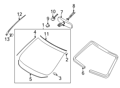 2009 Nissan Murano Wiper & Washer Components Mirror Inside Cover Diagram for 96329-CF00A