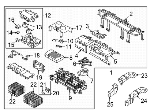 2022 Hyundai Tucson Battery Battery Module Assembly Diagram for 37512-L5000