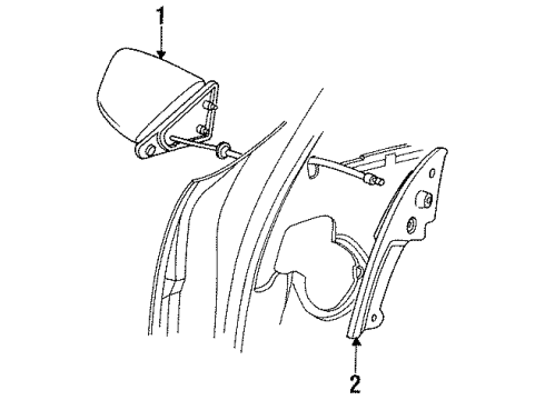1992 Chrysler New Yorker Outside Mirrors Mirror F/DR Outside R/V Electric C Diagram for 5257019