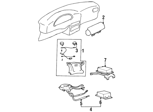 1999 Hyundai Accent Air Bag Components Steering Wheel Clock Spring Diagram for 93490-22002