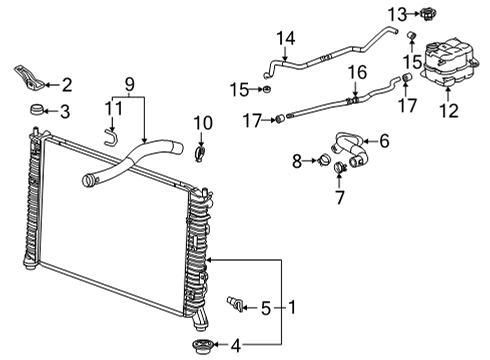 2020 GMC Sierra 2500 HD Radiator & Components Lower Hose Diagram for 84645089