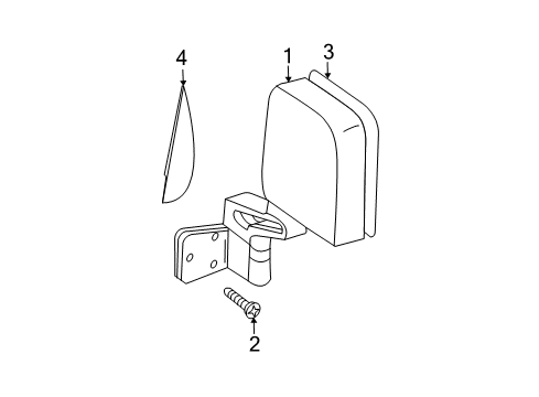 2016 Jeep Wrangler Outside Mirrors APPLIQUE-Mirror Flag Diagram for 55078136AA