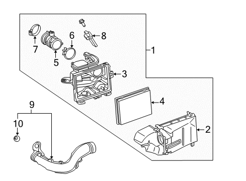 2012 Nissan Versa Filters Duct-Air Diagram for 16554-1HK0A