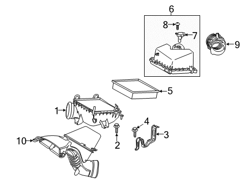 2015 Toyota Highlander Filters Air Hose Diagram for 17881-0P110