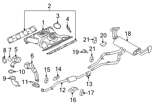 2013 BMW X6 Exhaust Components, Exhaust Manifold Gasket Diagram for 11627589088