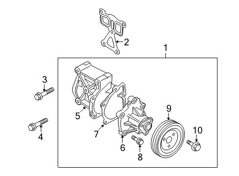 2010 Kia Forte Koup Water Pump Cover-Water Pump Diagram for 251252G200