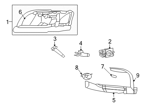 2006 Mitsubishi Raider Headlamps RETAINER-HEADLAMP To Fender Diagram for 55077613AB