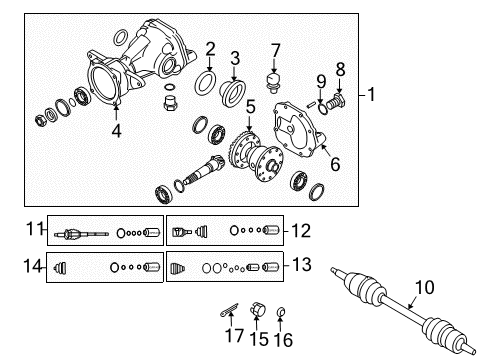 2007 Kia Sportage Axle & Differential - Rear Shaft Assembly-Drive Rear Diagram for 496001F000