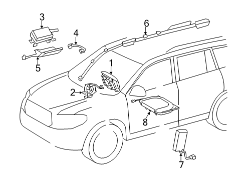 2014 Toyota Highlander Air Bag Components Clock Spring Diagram for 84308-0E120