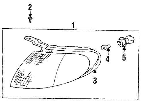 1999 Hyundai Accent Bulbs Lamp Assembly-Front Combination, RH Diagram for 92306-22350