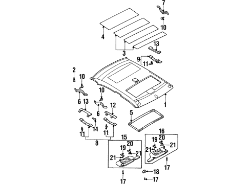 1999 Infiniti G20 Interior Trim - Roof Holder-SUNVISOR Diagram for 96409-3J000