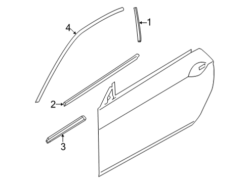 2021 BMW M4 Exterior Trim - Door TRIM, WINDOW FRAME, TOP, DOO Diagram for 51337482753