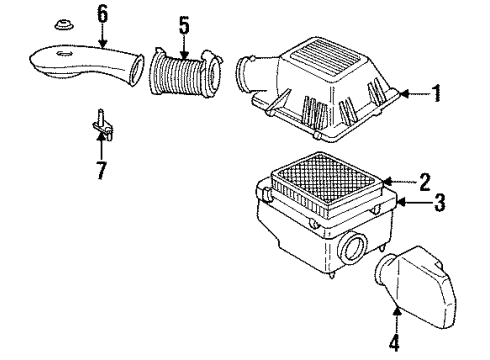 1993 Jeep Grand Cherokee Filters Duct-Throttle Body Air Inlet Diagram for 53009266