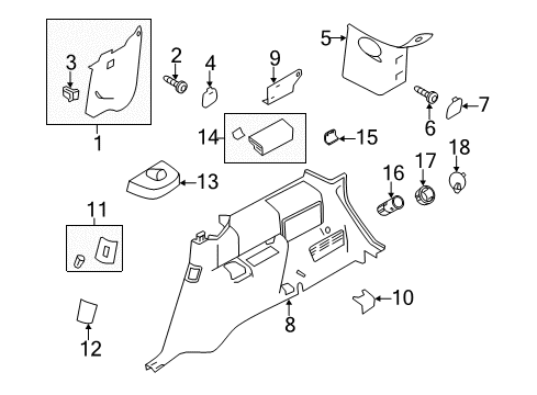 2011 Ford Flex Power Seats Cup Holder Diagram for 8A8Z-7413560-AC